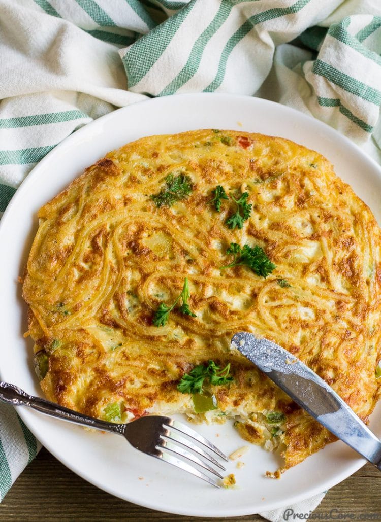 SPAGHETTI OMELETTE RECIPE- GOOD FOR BREAKFAST | Precious Core