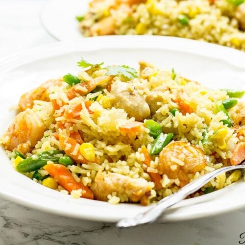 CHICKEN AND SHRIMP FRIED RICE - AFRICAN STYLE | Precious Core