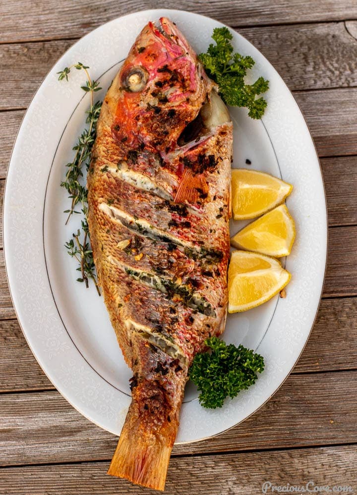 Grilled Whole Red Snapper (Oven Grilled) | Precious Core