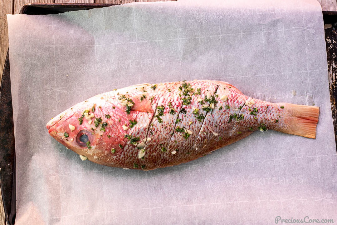 Grilled Whole Red Snapper (Oven Grilled)