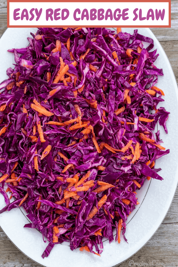 Red Cabbage Slaw | How To Make Coleslaw With Red Cabbage (easy!)
