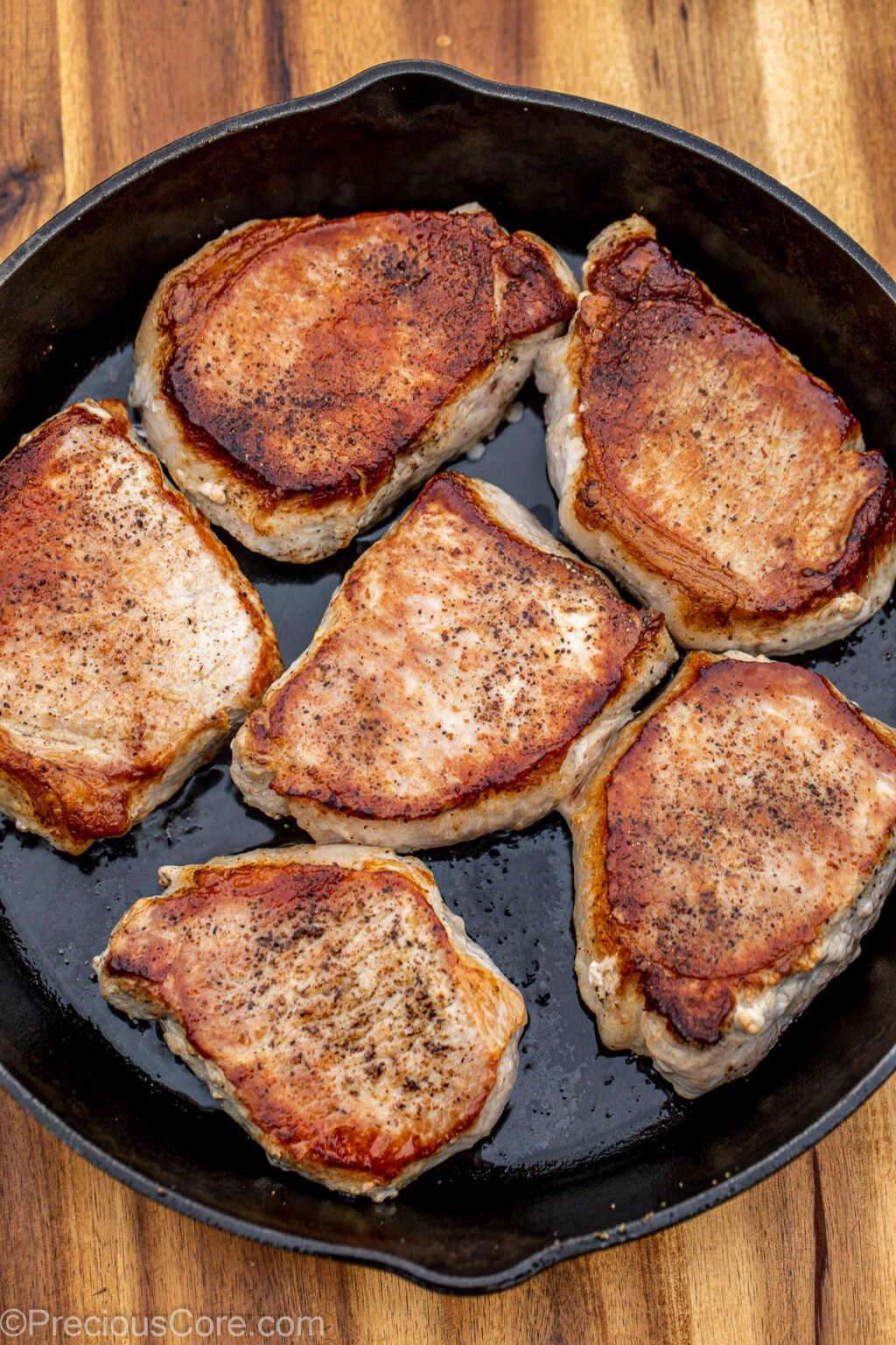 Pan Seared Boneless Pork Chops Precious Core