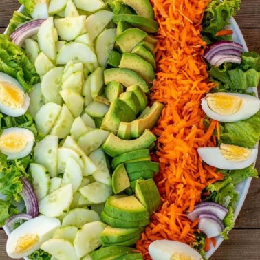 square image of lettuce salad