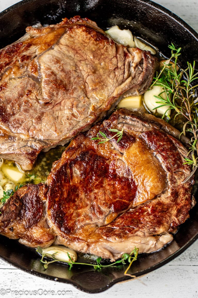 Pan Seared Ribeye Steaks Precious Core 