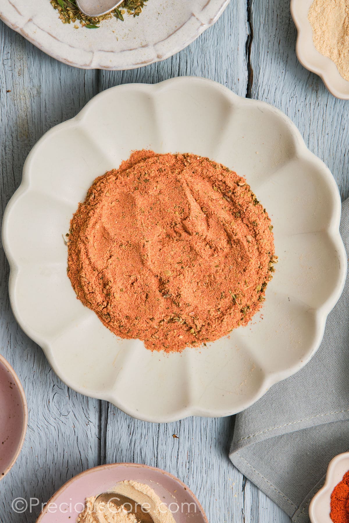 Cajun seasoning mix on a plate.