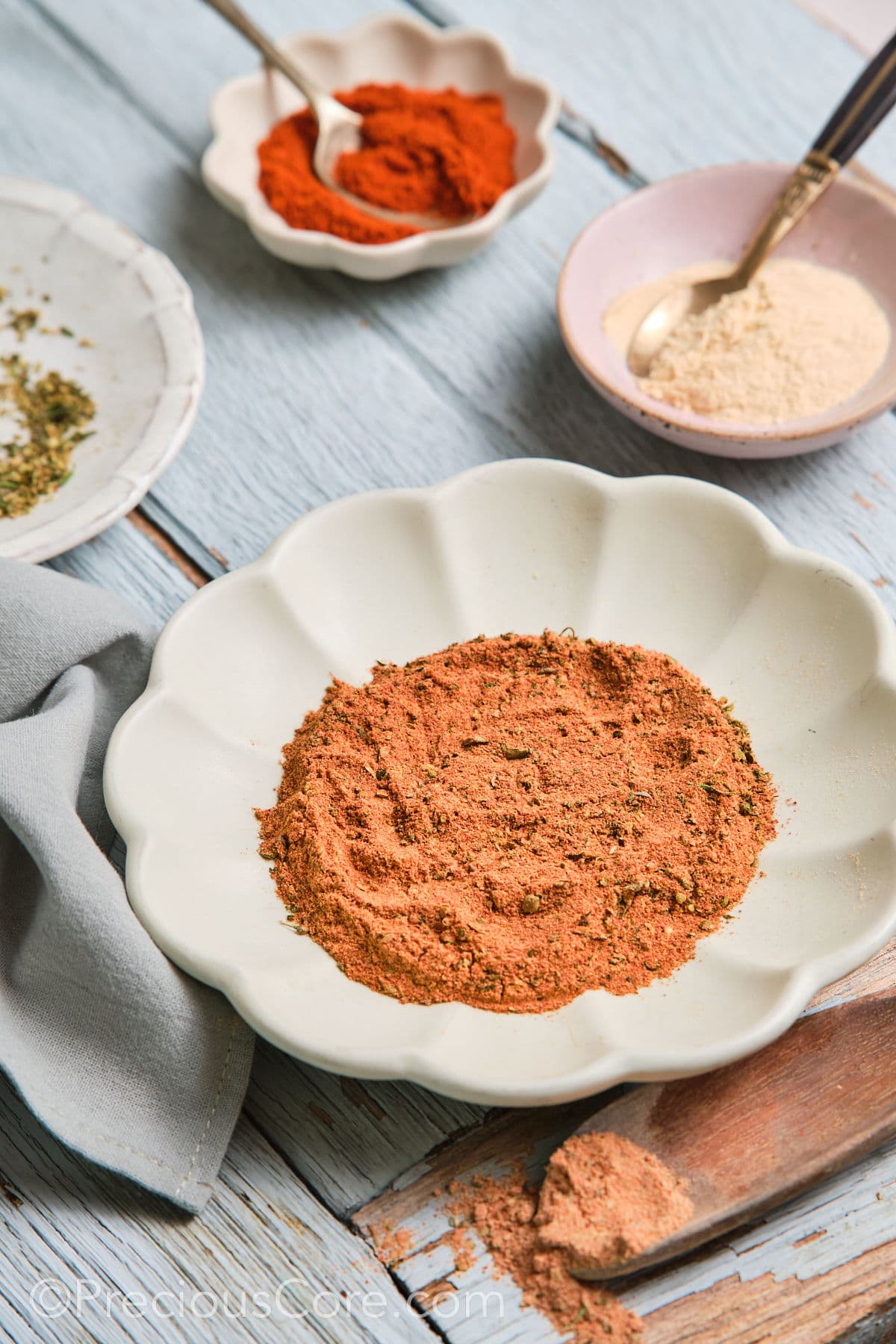 A plate of homemade Cajun seasoning.