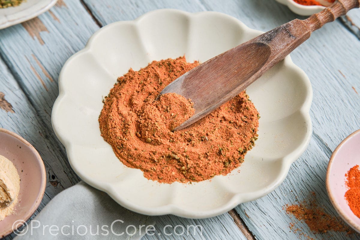 Landscape image of homemade Cajun seasoning.