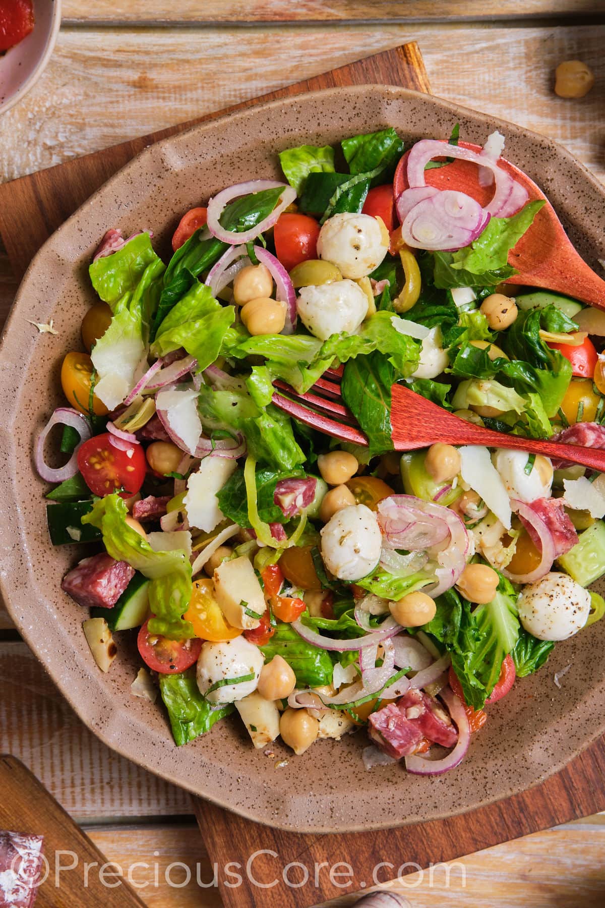 A bowl of Italian chopped salad.