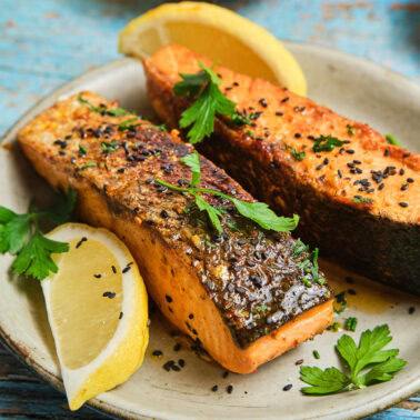 Square image of Cajun Honey Butter Salmon.