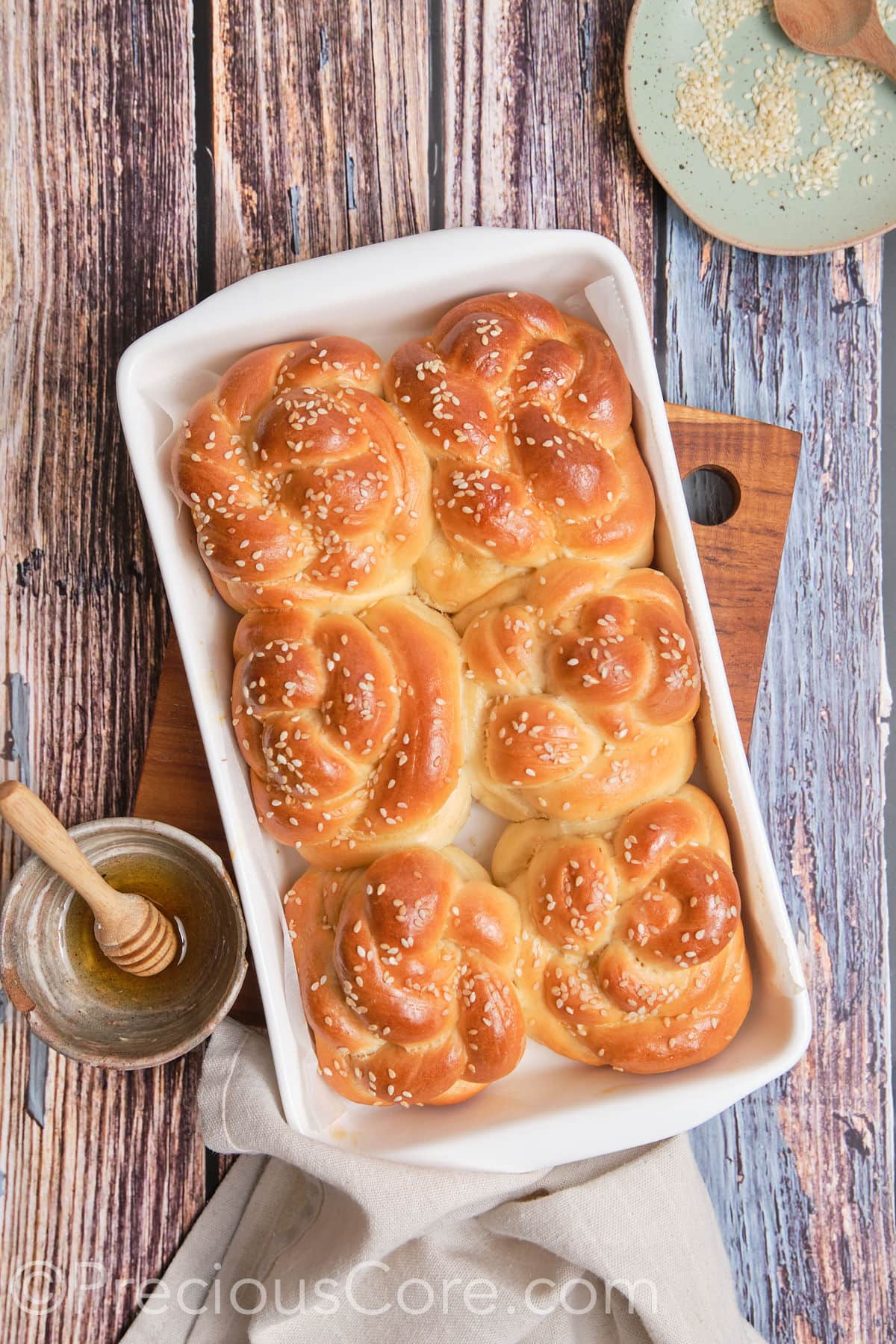 Golden brown baked rolls.