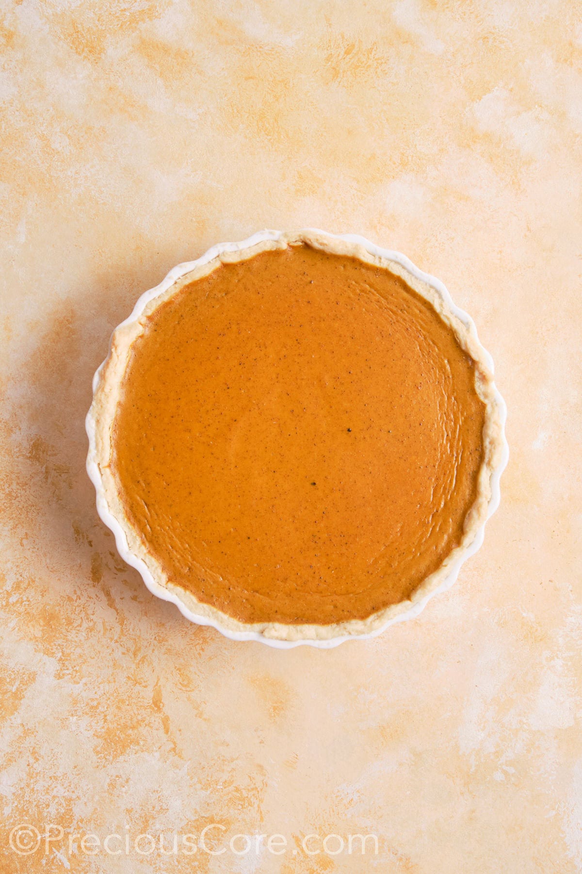 Baked pumpkin pie with no evaporated milk.