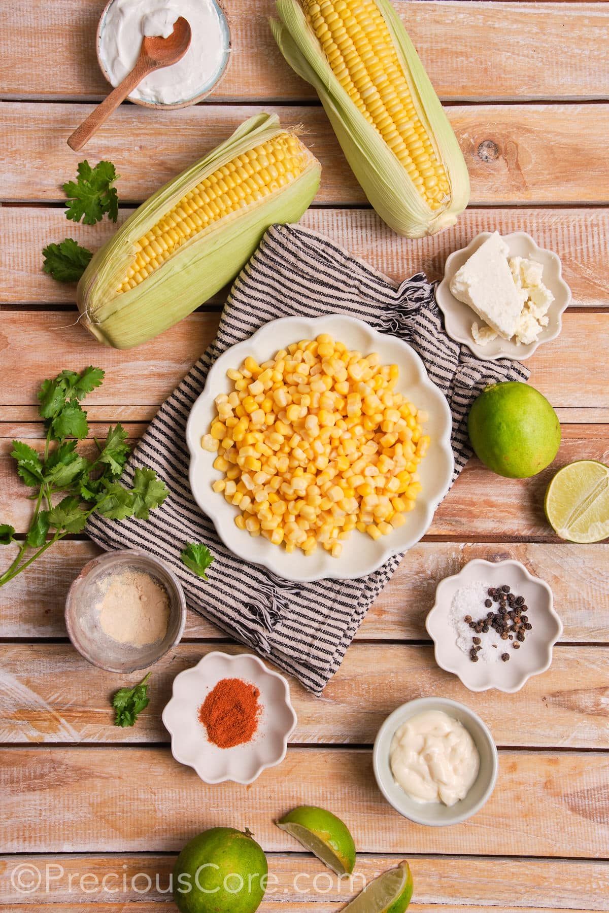 Ingredients for street corn casserole.