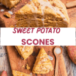 Sweet potato scones with easy two-ingredient glaze.