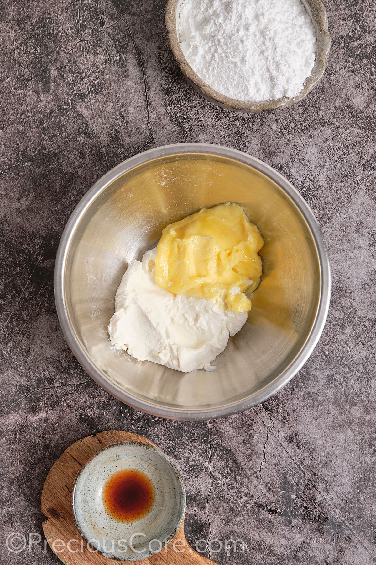 Take cream and butter in a bowl